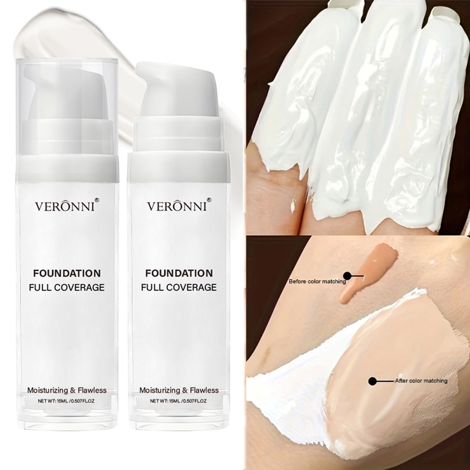 Pure White Liquid Foundation - Long-lasting Adjuster