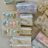 10 Rolls of Plaid Bow Stars Nail Foils Transfer Paper