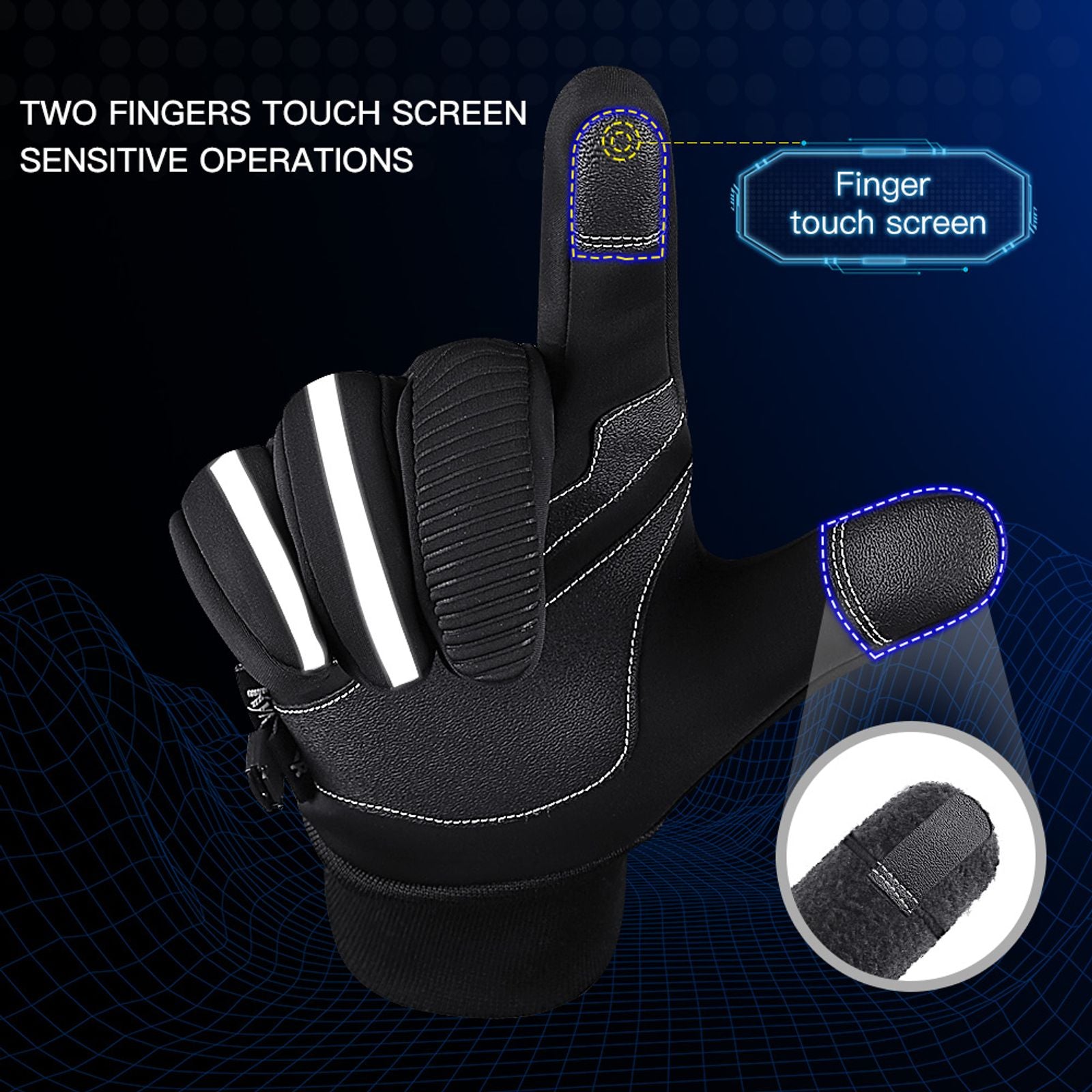 Winter Warm Touchscreen Leather Cycling Gloves for Men