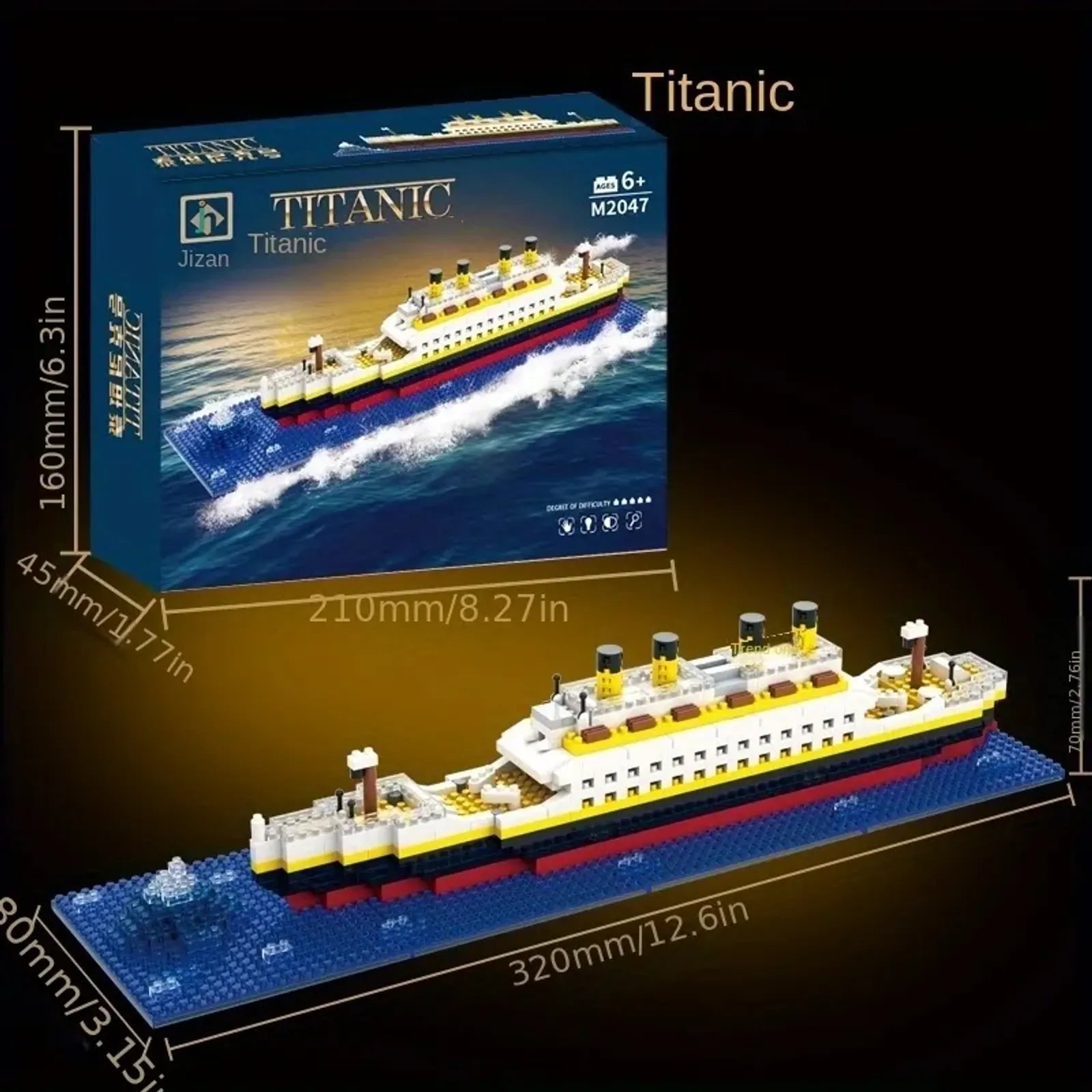 1878 PCS Cruise Ship Model Building Block Set