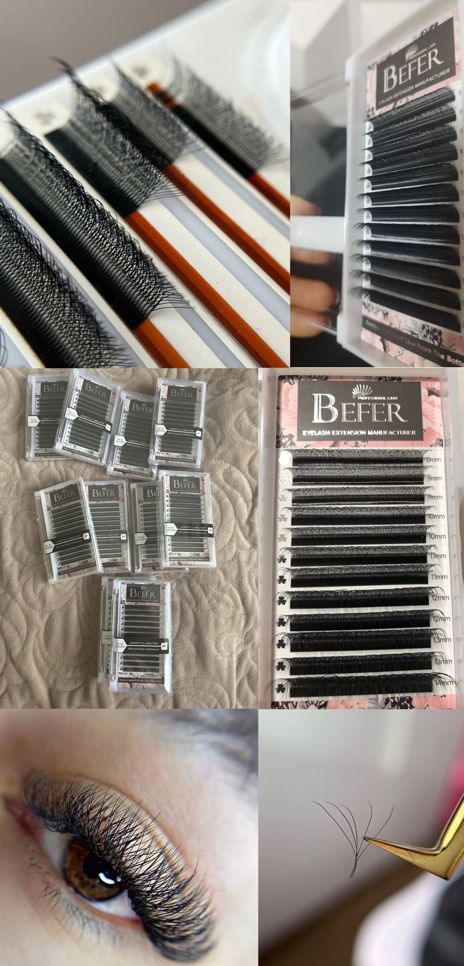Befer W Shaped Fake Eyelash Extensions - 3D to 6D Variants