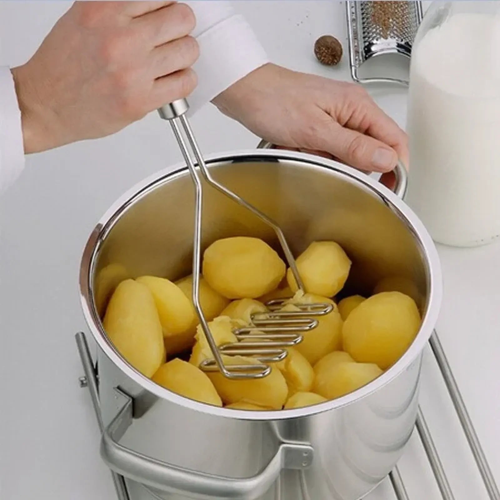 Stainless Steel Potato Masher Press Kitchen Gadget