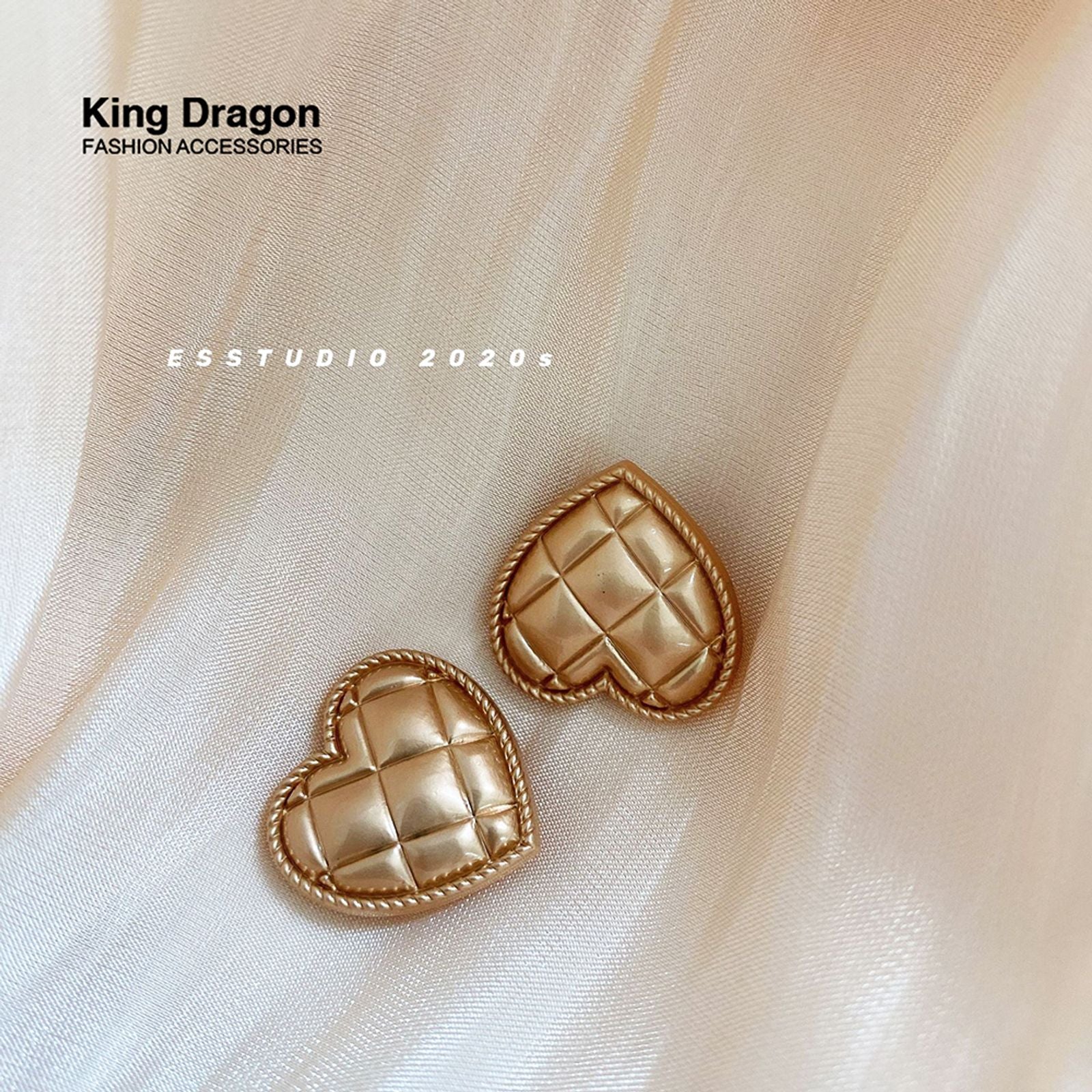 Gold Heart Alloy Metal Buttons for Clothing - 6PCS