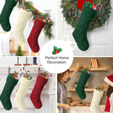 Large Cable Knit Christmas Stockings for Kids