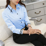 Women’s White Long Sleeve Office Blouse