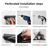 Wall-Mounted Triangle Drain Shelf with Hooks