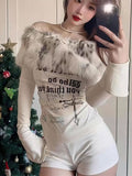 Luxury Fur Graphic Long Sleeve T-Shirt for Women
