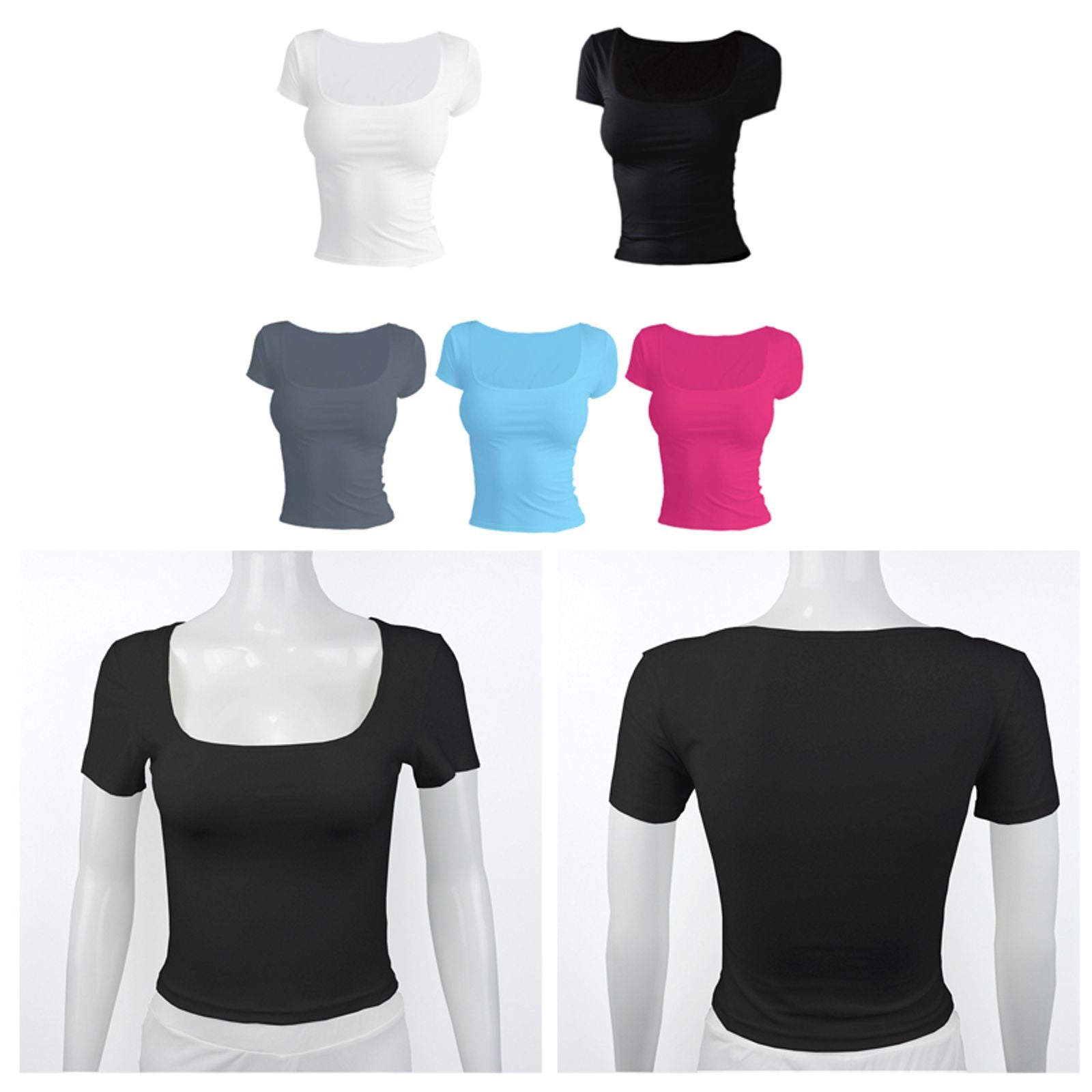 Solid Color Short Sleeve T-Shirt for Women
