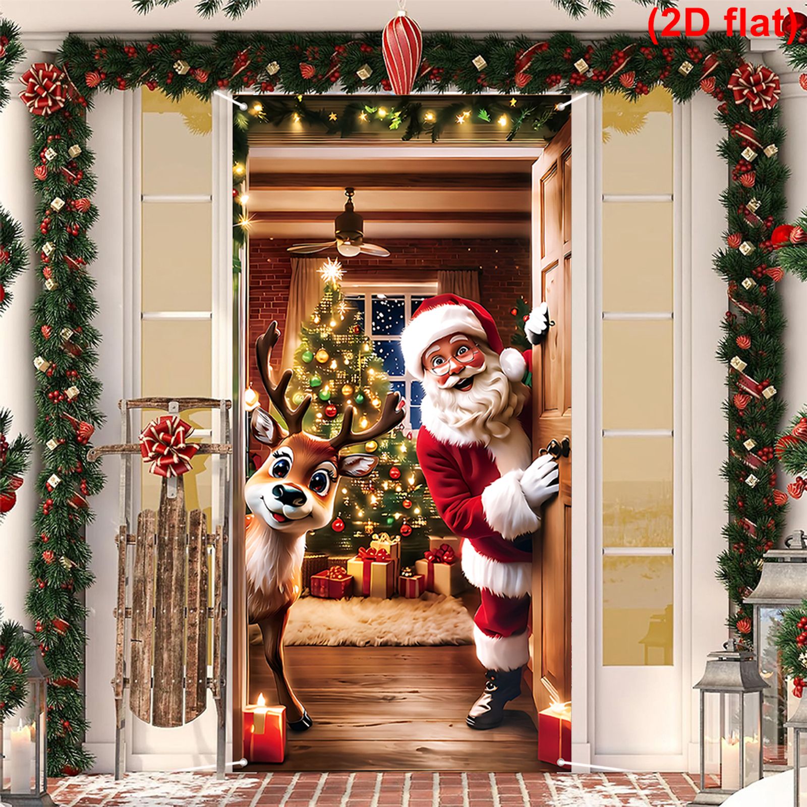 Christmas Santa Claus Photography Backdrop for Family Portraits