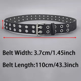Women's Simple Double Hole Punk Belt for Men and Women