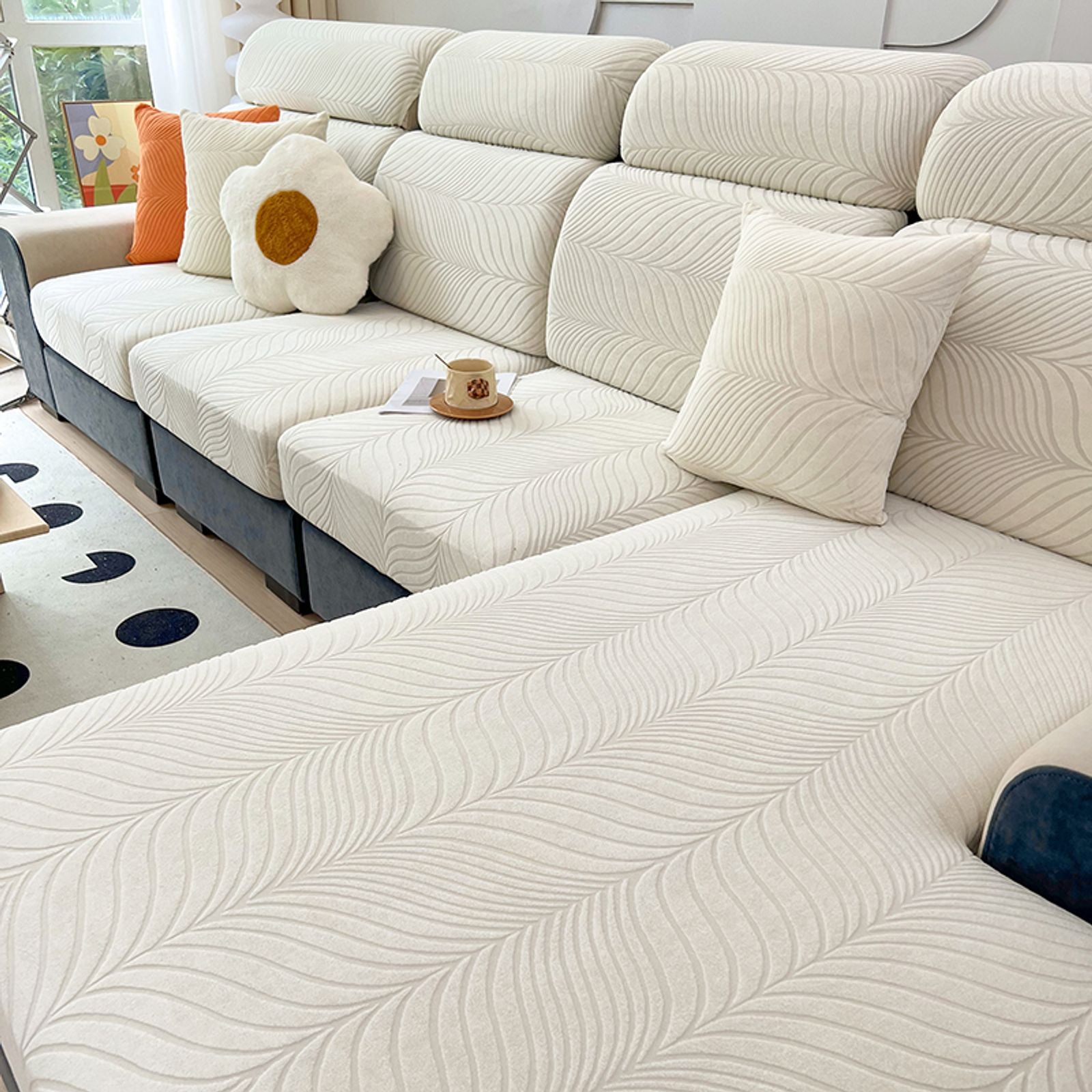 Splash-Proof Jacquard Sofa Cover - High Elasticity & Anti-Dirt