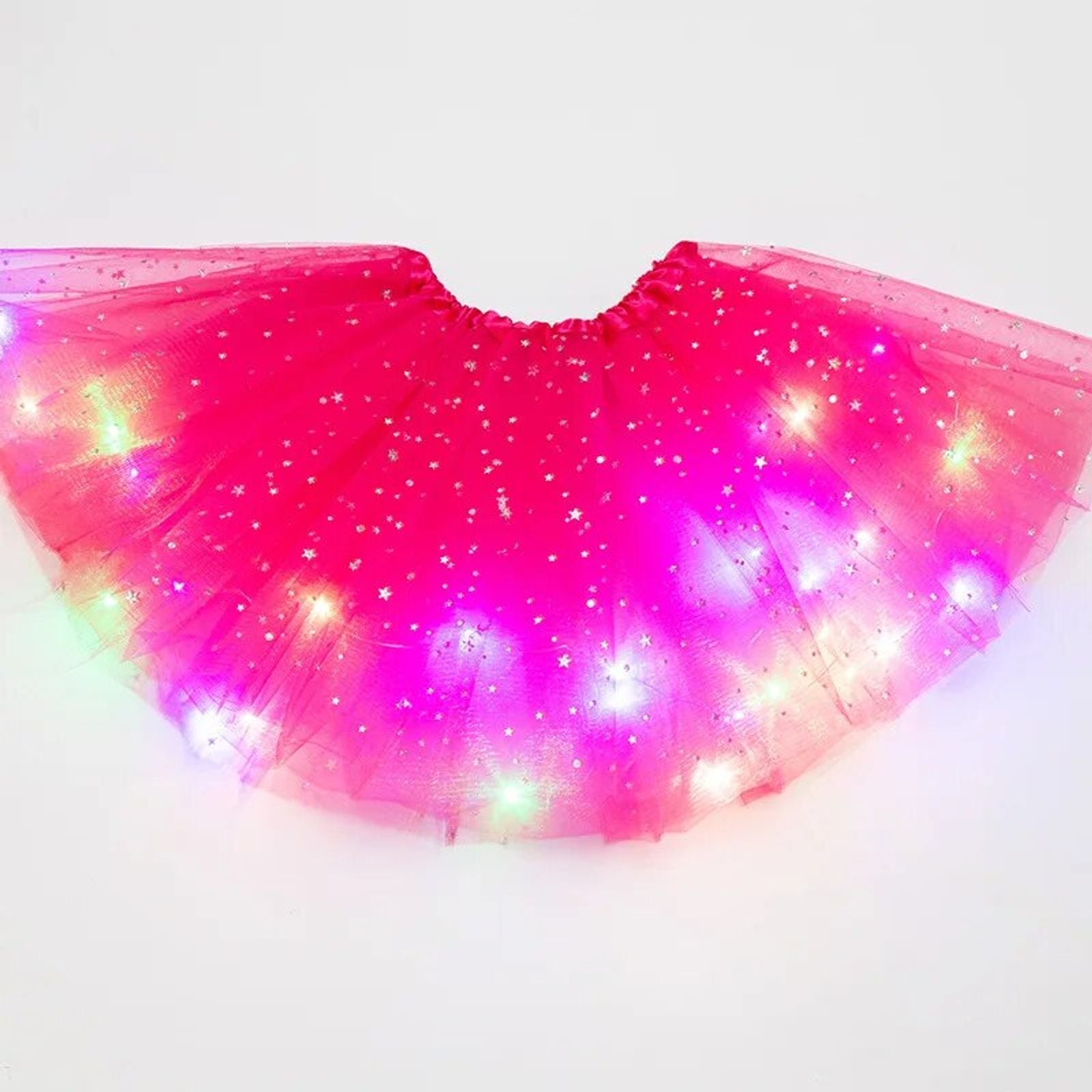 LED Glowing Women's Tulle Star Mini Skirt