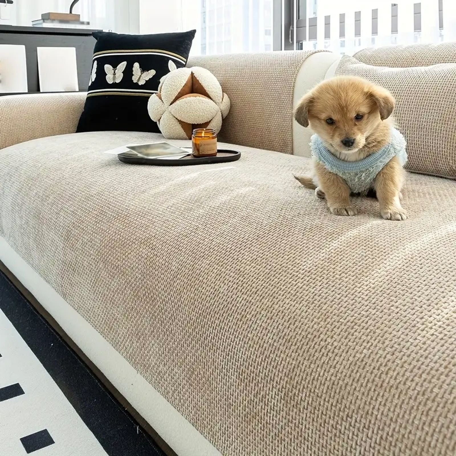 Minimalist Jacquard Anti-Slip Sofa Cover for All Seasons