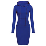 Ladies Autumn Hooded Dress Sweatshirt