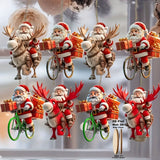 12-Piece Wooden Santa Claus Ornament Set