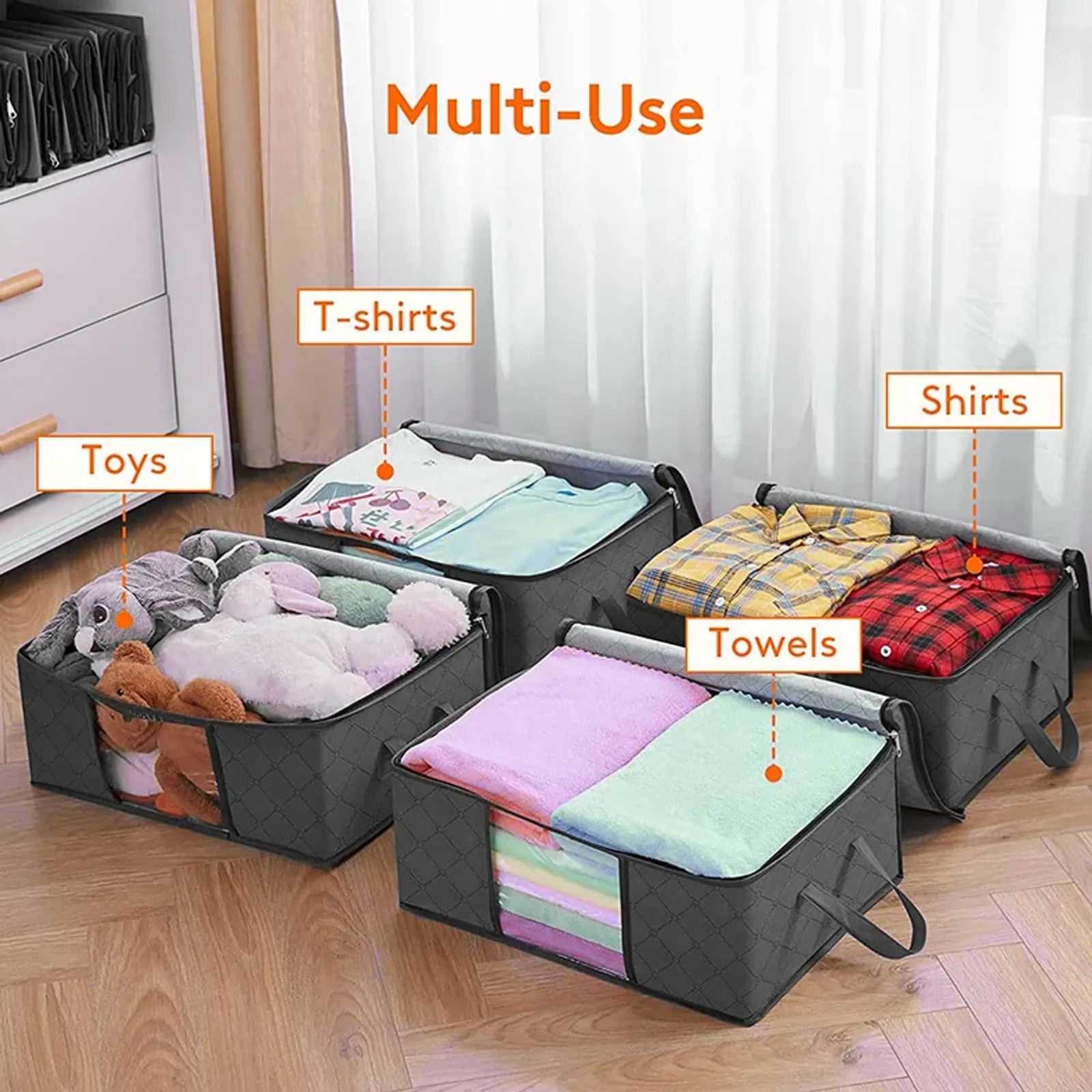 Foldable Large Capacity Storage Bags for Clothes and Blankets