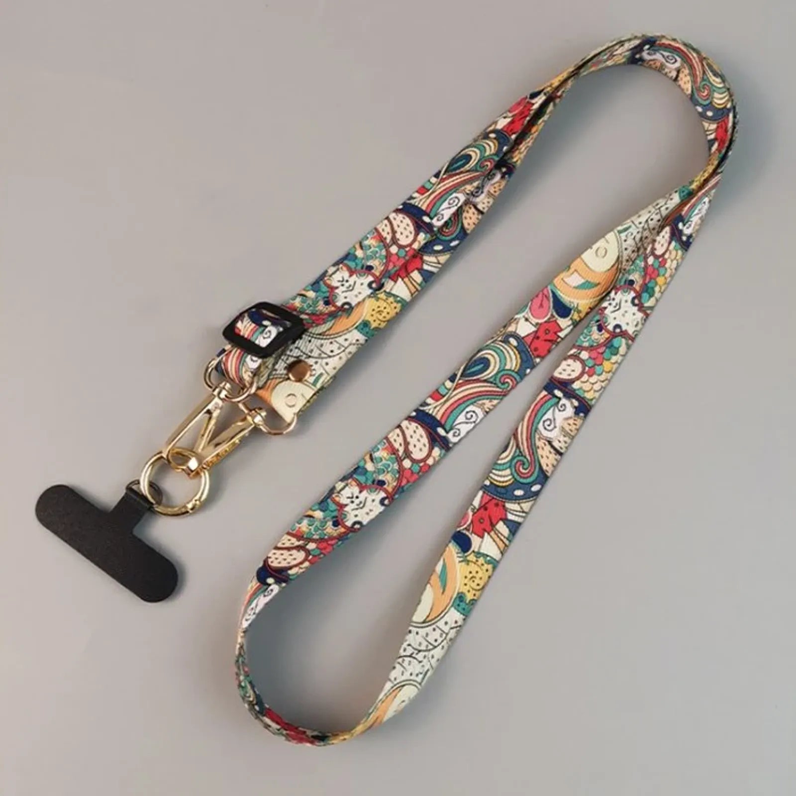Retro Pattern Mobile Phone Clip Crossbody Lanyard