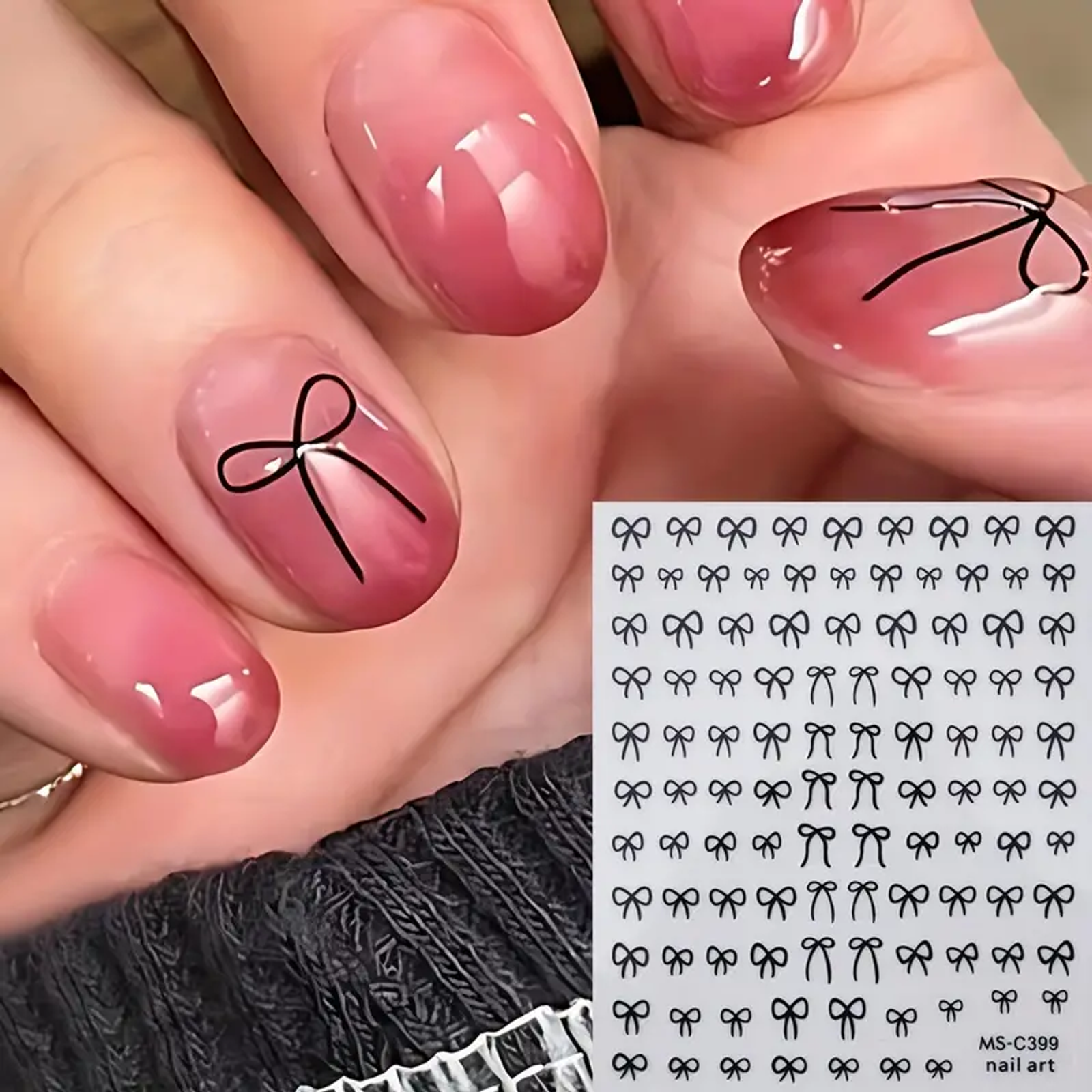 Mini Bowknot Design Nail Art Stickers - Set of 1 or 2