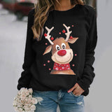3D Reindeer Print Christmas Sweatshirt for Women