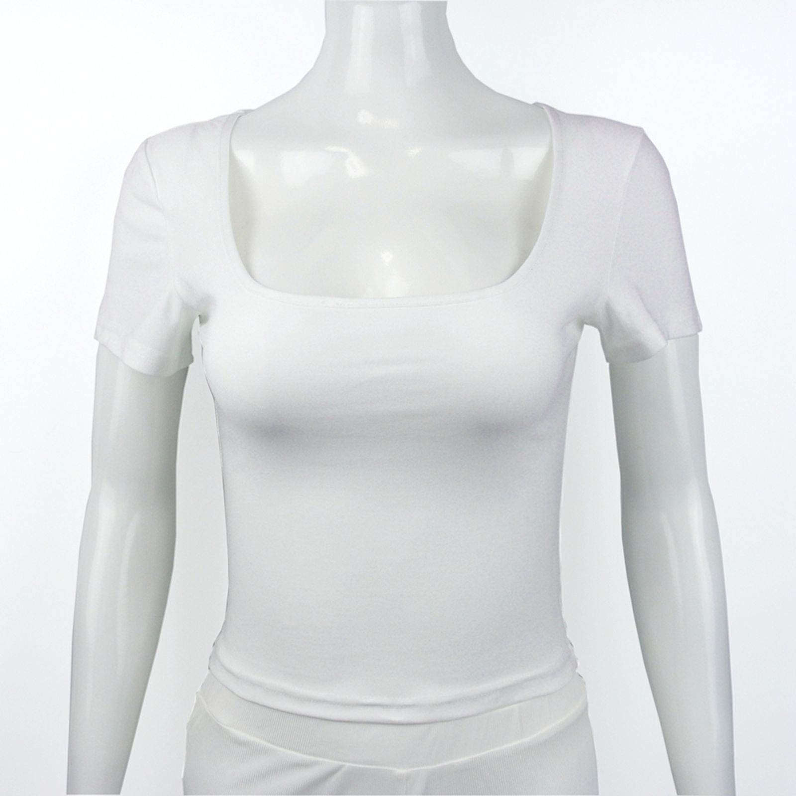 Solid Color Short Sleeve T-Shirt for Women