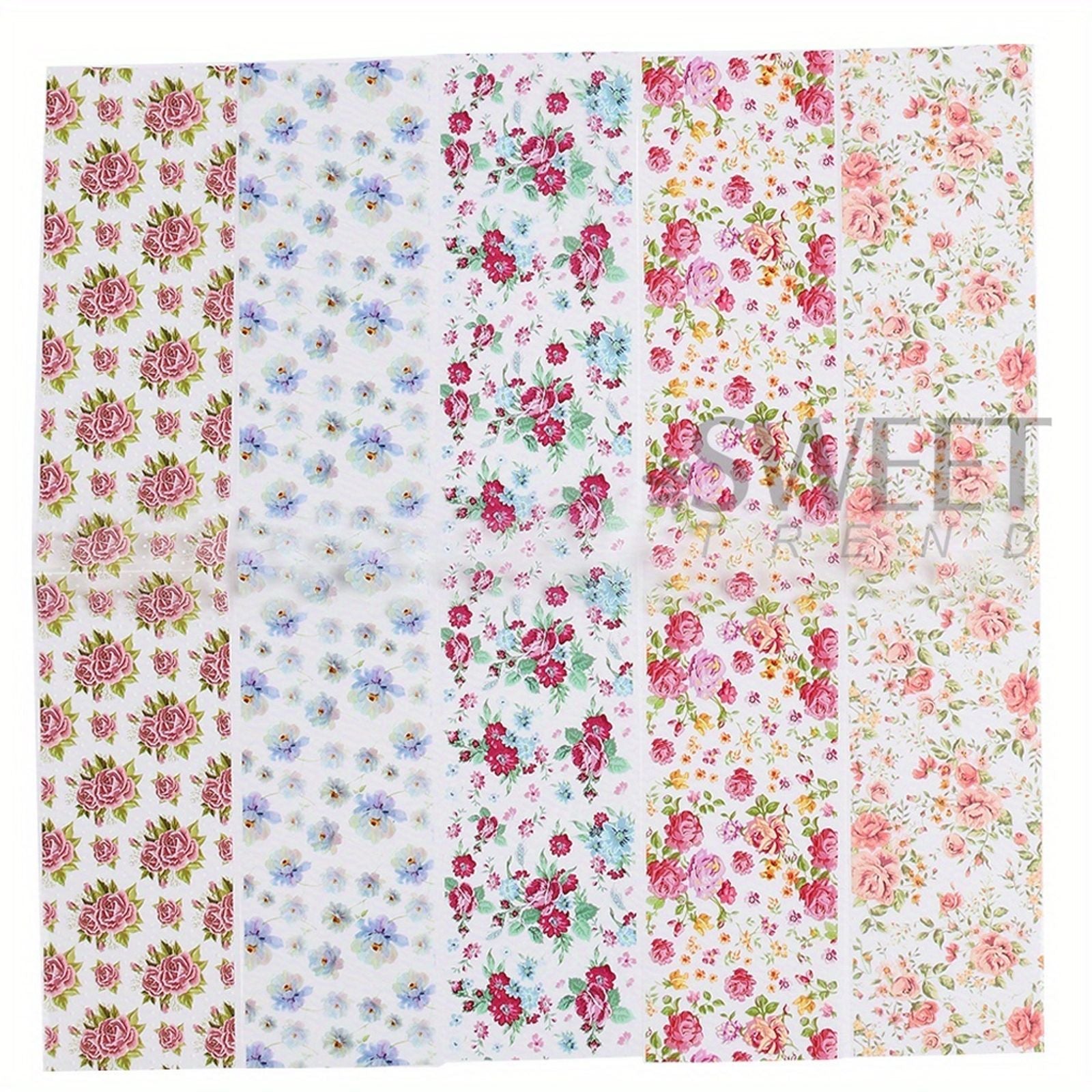 10PCS Mixed Nail Art Foils Transfer Sticker Set