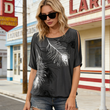Womens Casual Plant Printed T-Shirt for Beach and Outdoor