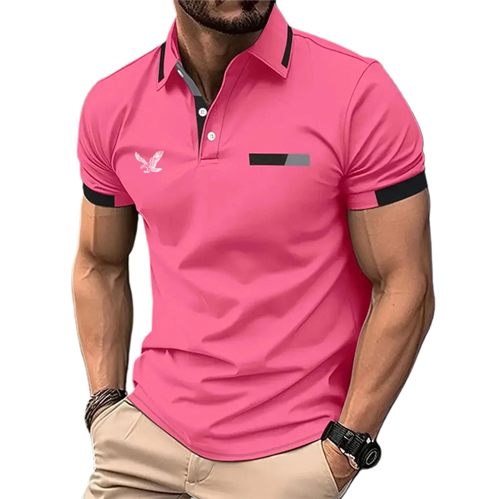 Men's Color Block Golf Polo Shirt