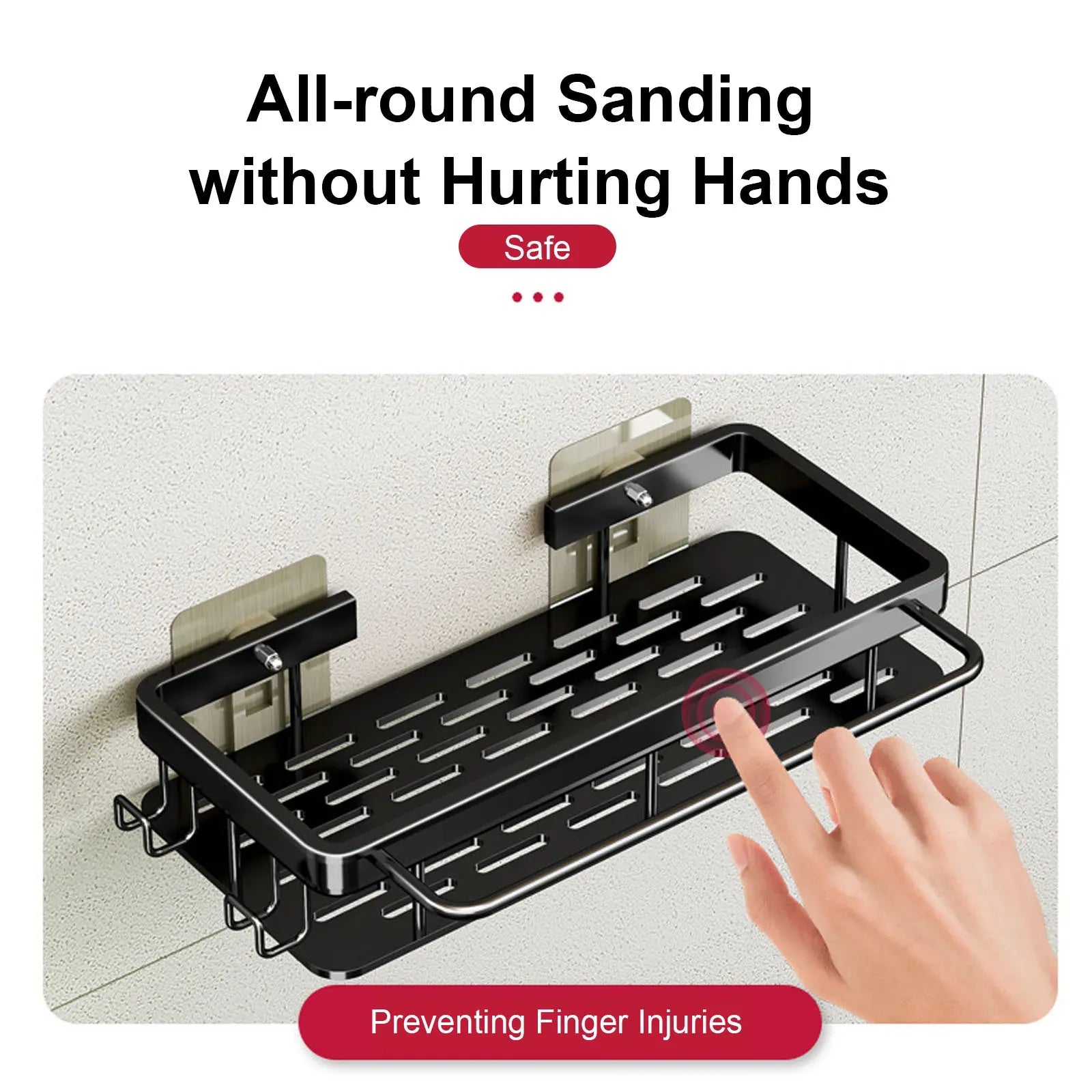 Wall Mounted Shower Corner Rack - No Drill Storage Solution