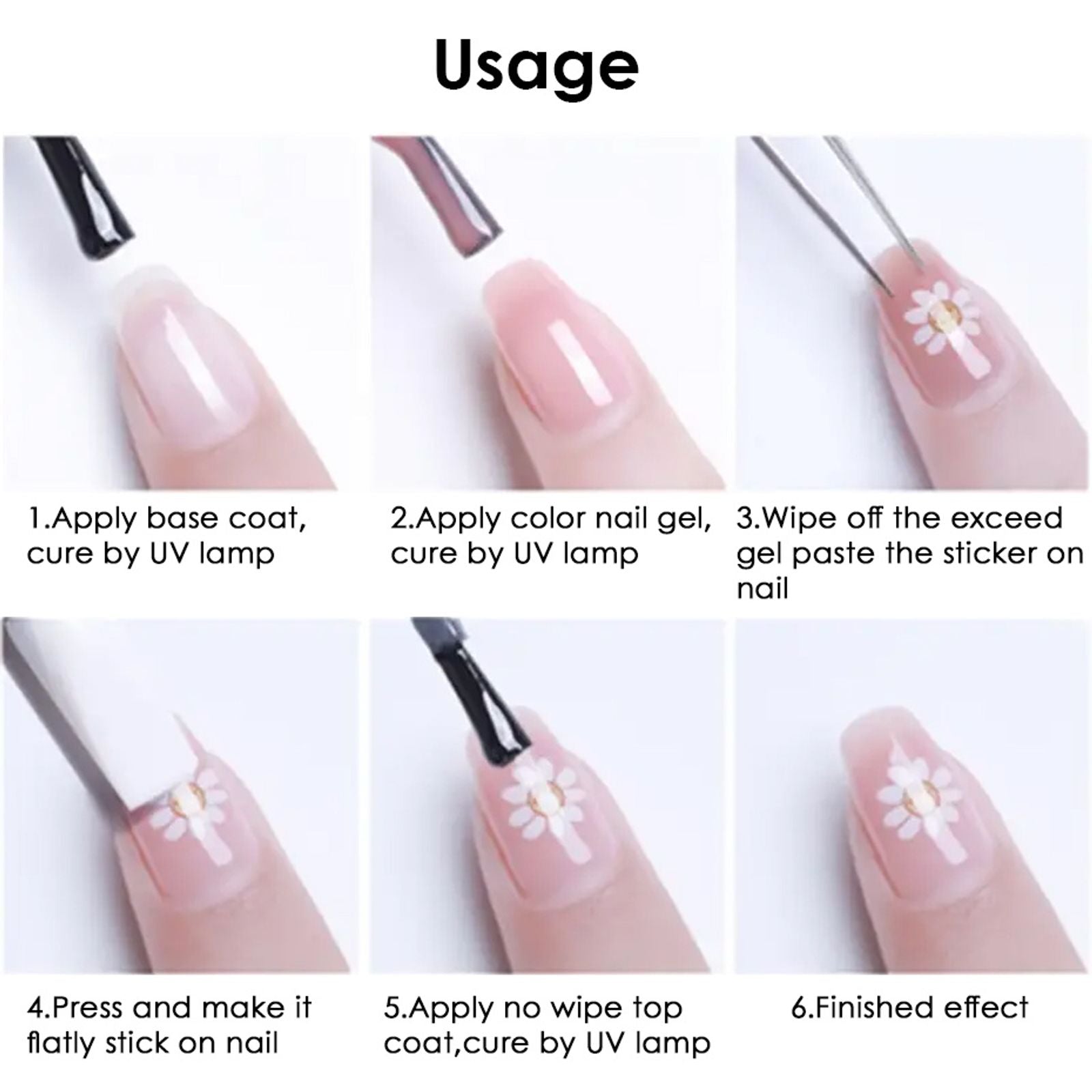 2pcs Bronzing Horse Nail Stickers with Cactus Design