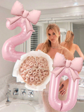 40-Inch Pink Bowknot Aluminum Foil Balloons