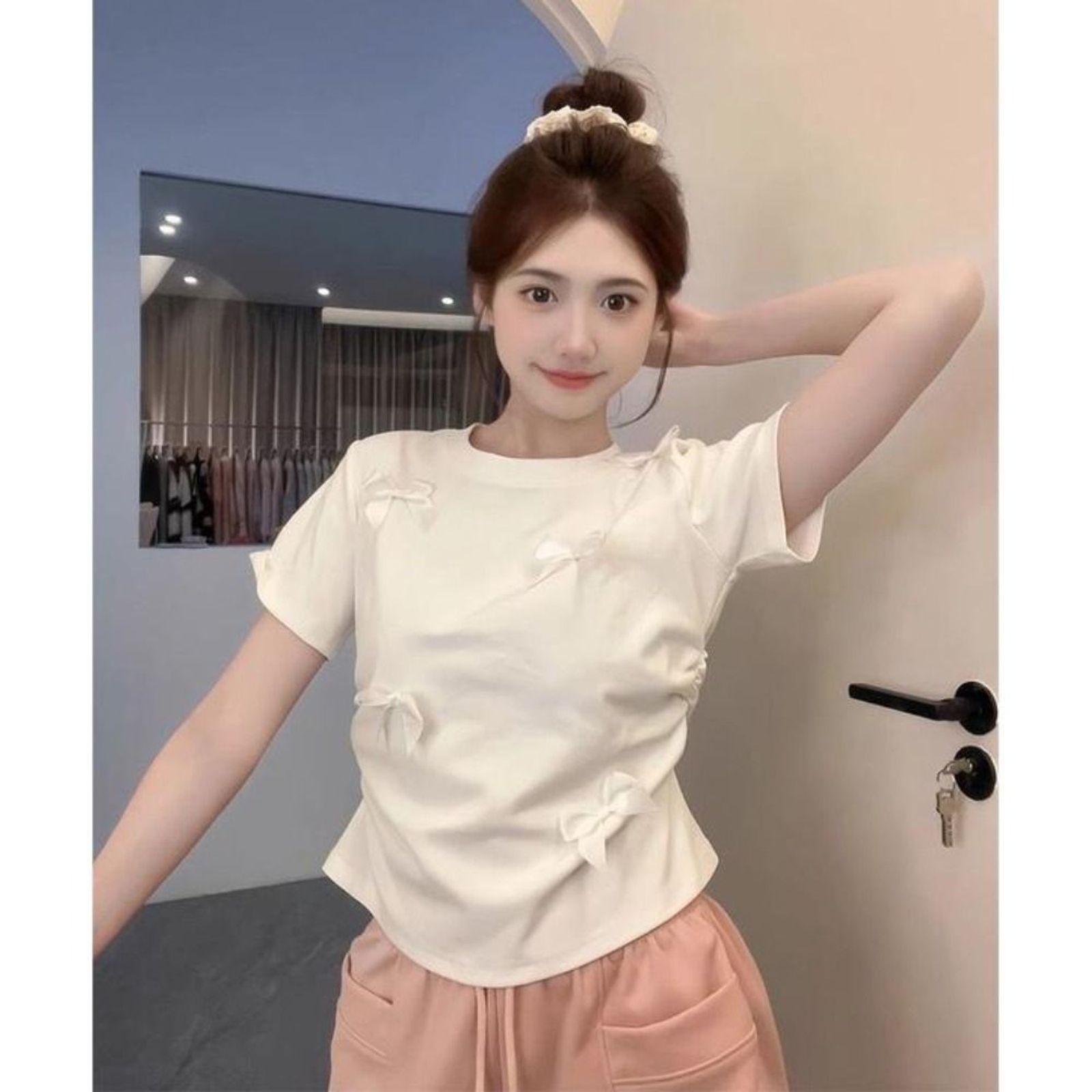 Elegant Ballet Bowknot T-Shirt for Women