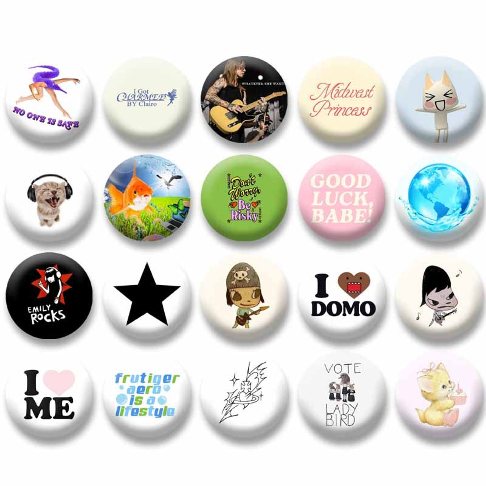 Y2K Aesthetic Soft Button Pins - I Love Domo Cat Brooch