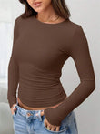 Basic Long Sleeve Crop Top for Women