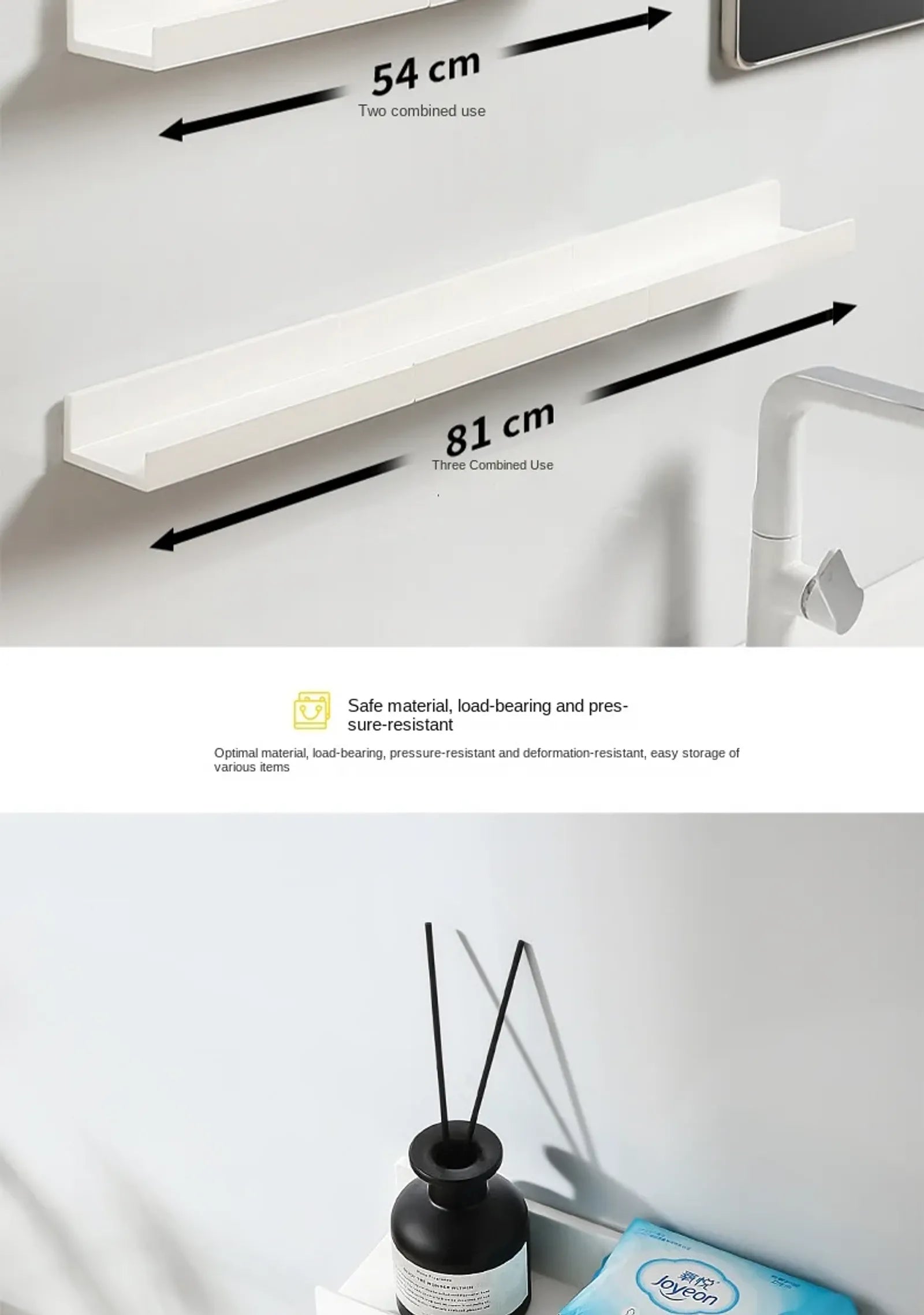 Self-Adhesive Bathroom Shelf Makeup Organizer Rack