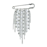 Fashion Metal Heart Tassel Brooch with Pearl and Star Details