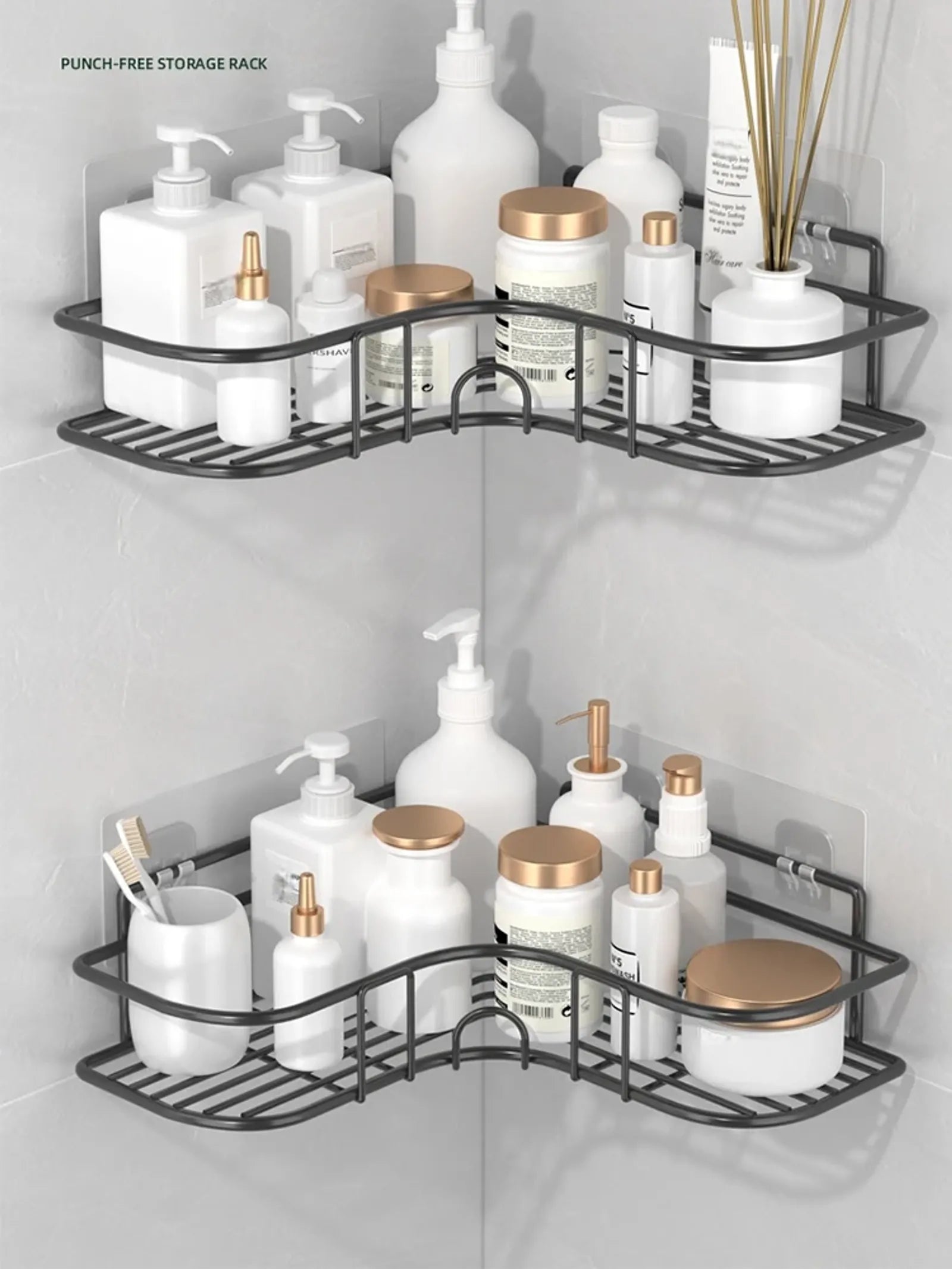Rustproof Stainless Steel Corner Shower Rack