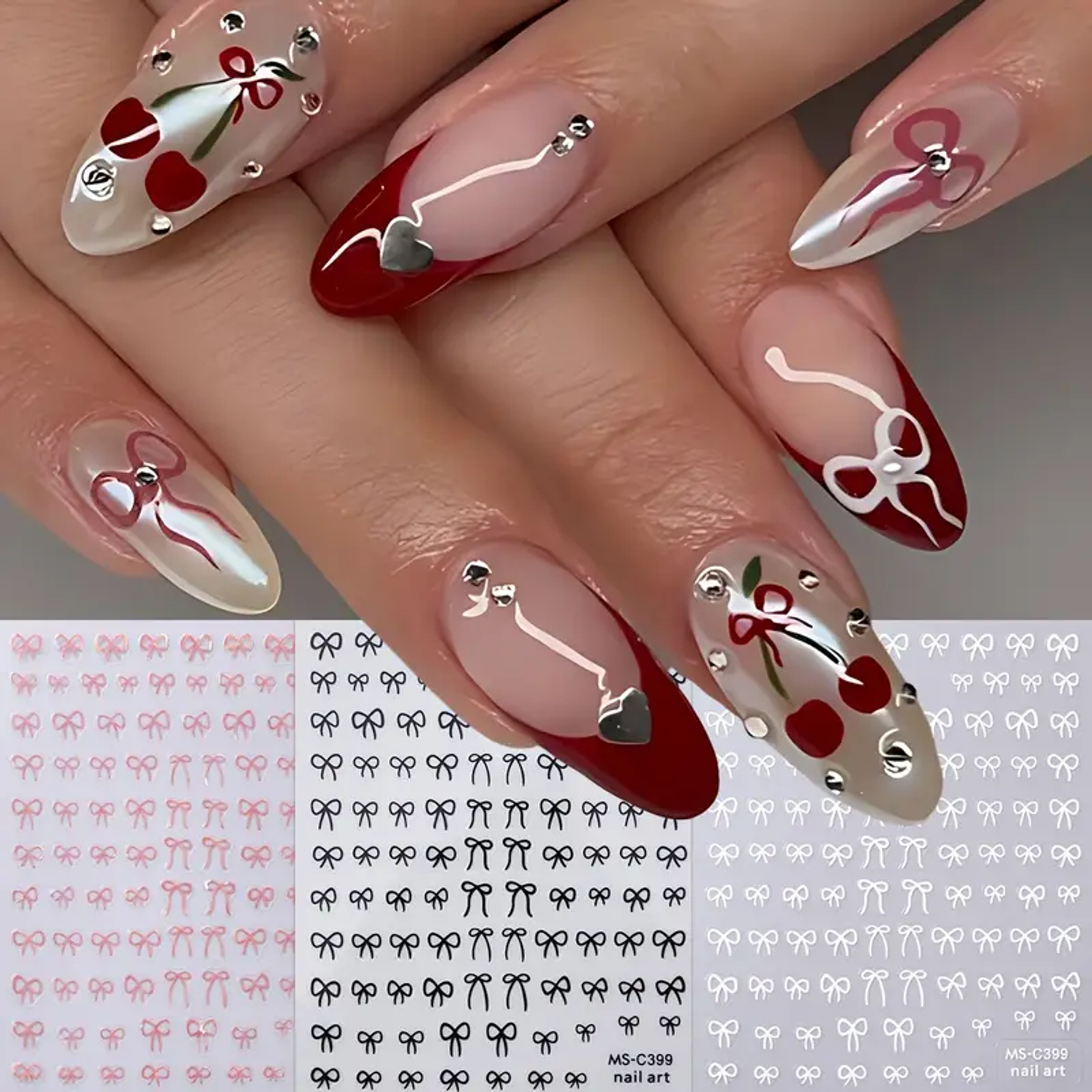 Mini Bowknot Design Nail Art Stickers - Set of 1 or 2
