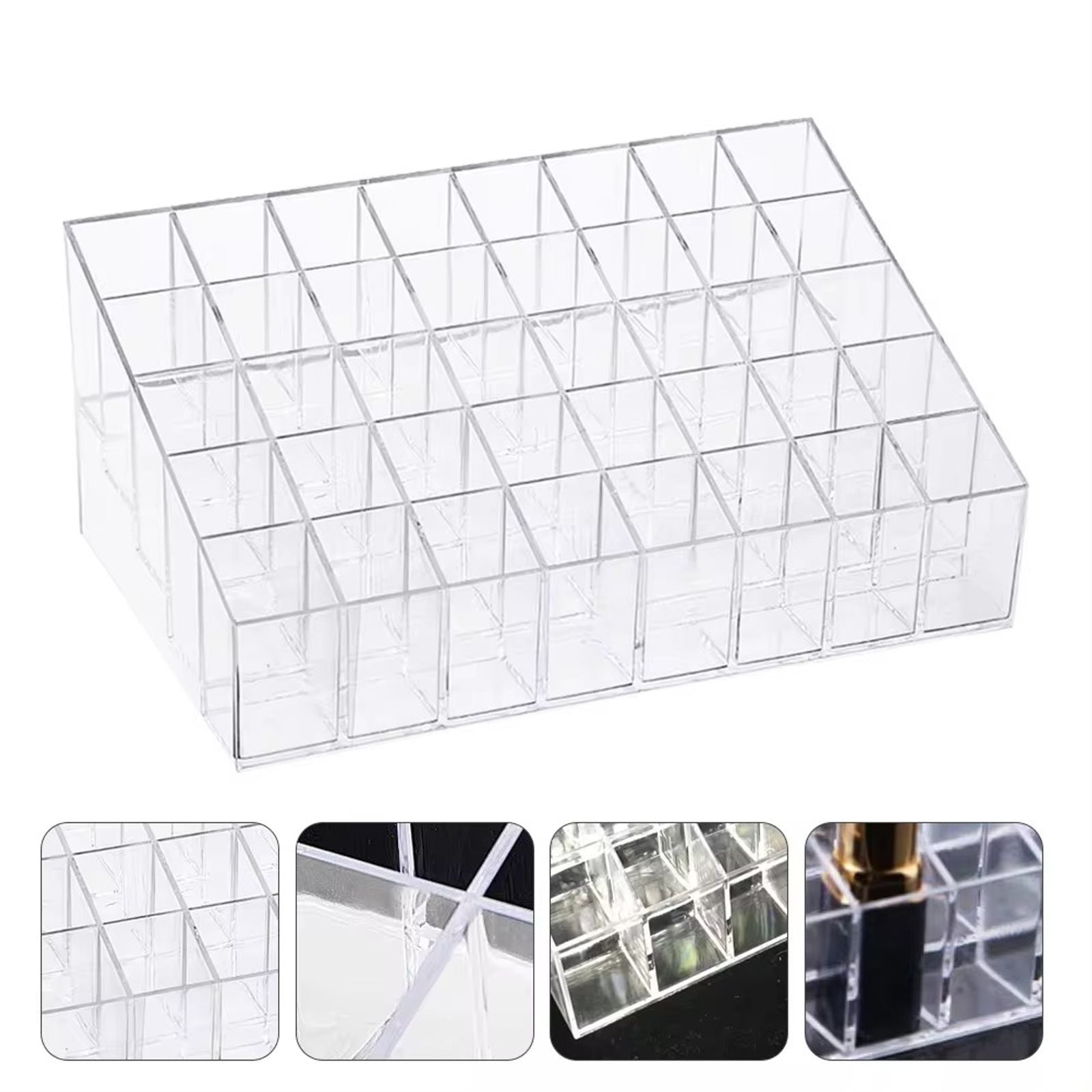Clear Lipstick Stand Case Makeup Organizer