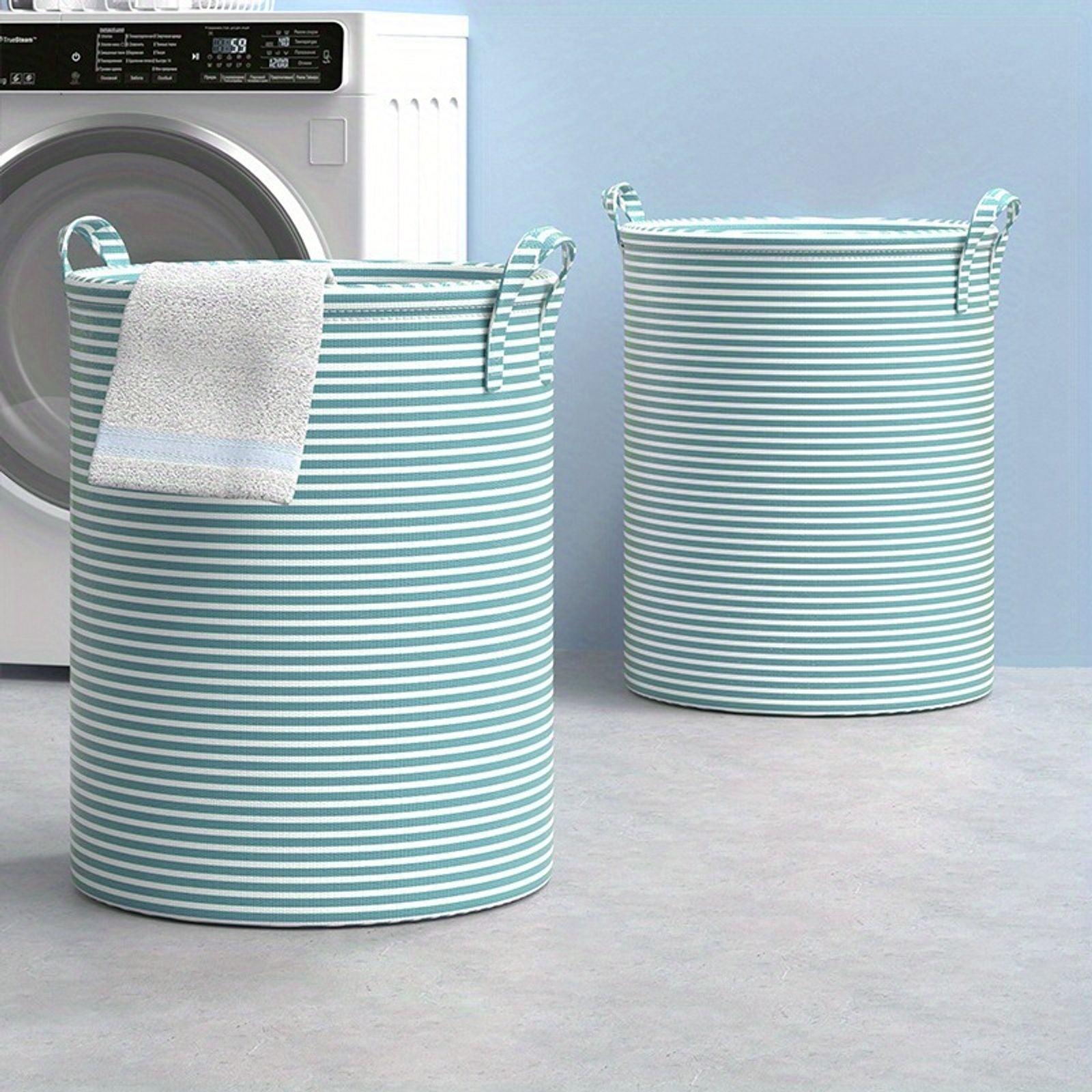 Foldable Minimalist Striped Laundry Basket