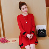 Plus Size Women's Long Sleeve T-Shirt Dress