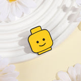 Funny Yellow Emoji Building Blocks Brooch Enamel Pin