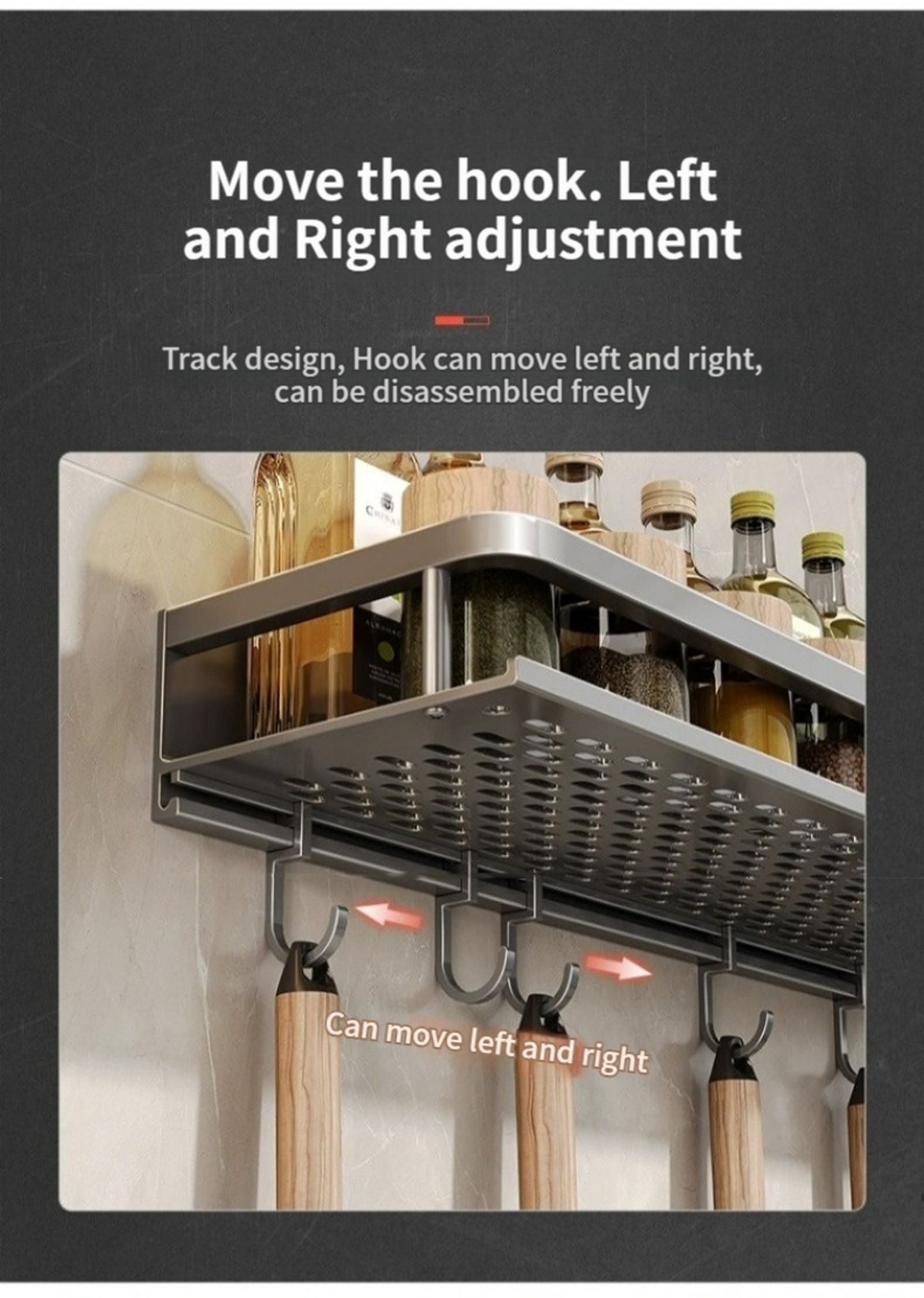 Multifunctional Wall Mounted Seasoning Storage Rack