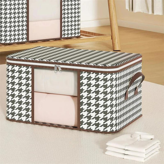 Large Clear Foldable Storage Box with Handles and Zipper