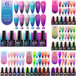 6pcs Thermal Gel Nail Polish Set with Gold Foils