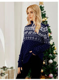 Women's Christmas Knitted Snowflake Long Sleeve Sweatshirt