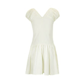 Women's Summer Casual Slim Dress with Puff Sleeves