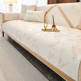Marble Lines Velvet Sofa Cover for L-Shape Couch