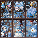 Christmas Window Stickers - Snowman, Santa, Snowflake & Elk
