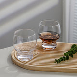 Drum Shaped Glass Tumbler with Thick Base