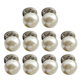 10 Pcs Imitation Pearl Brooch Buttons for DIY